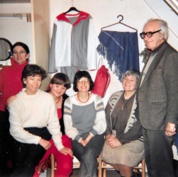 Tina's exhibition of works made at Skals School for Design and Needlework, with Tina's mother, Sinne, cousin Susanne, Tina, Katrina and Karen and Norman Finch