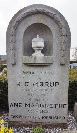 Gravestone of P.C. Mørup at Rødding Church