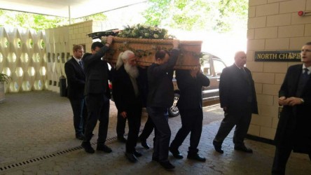 Carrying Karen’s coffin into the chapel