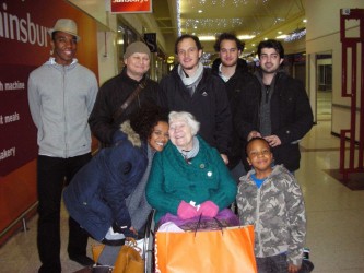 Karen with family and friends. Taken in 2012 after a trip to see Ayesha Antoine-Browne (posing next to Karen) as Cinderella at Theatre Royal Stratford East.