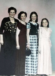 Ellen, Grethe, Ruth and Inge Sinding Møller, at a school party