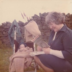 Joshua hearing about the Romans for the first time. July 1981, Northumberland.