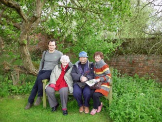 Josh, Karen, Alan and Katrina visiting Cressing Temple in Essex for Karen’s 92nd birthday