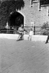 Karen and Katrina at the Tower of London, c. 1950
