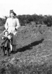 Karen and Katrina in the Meldgaard woods, c. 1951