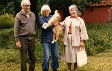 Karen and Norman with Ninna Rathje at her home in Denmark, 1986