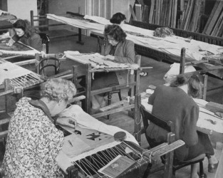 Karen at the Royal School of Needlework, 1948