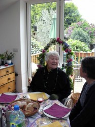 Karen celebrating her 89th birthday in Walthamstow