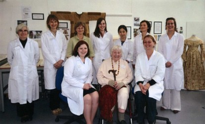 Karen with Frances Lennard (in green) and students at the TCC at Winchester, 2008