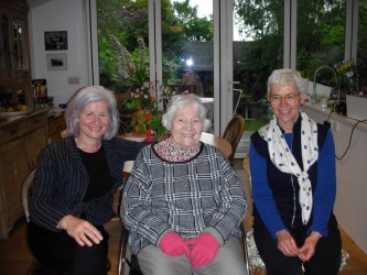 Karen with Kate Gill and Dinah Eastop in Walthamstow, 2014