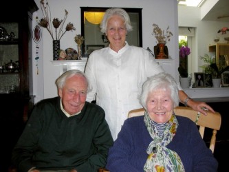 Karen with Noel and Eva-Louise Pepperal in Walthamstow, 2014