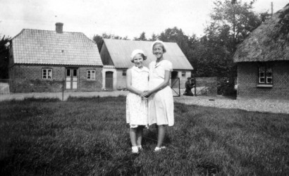 Karen with friend in Rødding, c. 1934