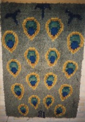 Peacock rug, made by Karen for her sister Grethe